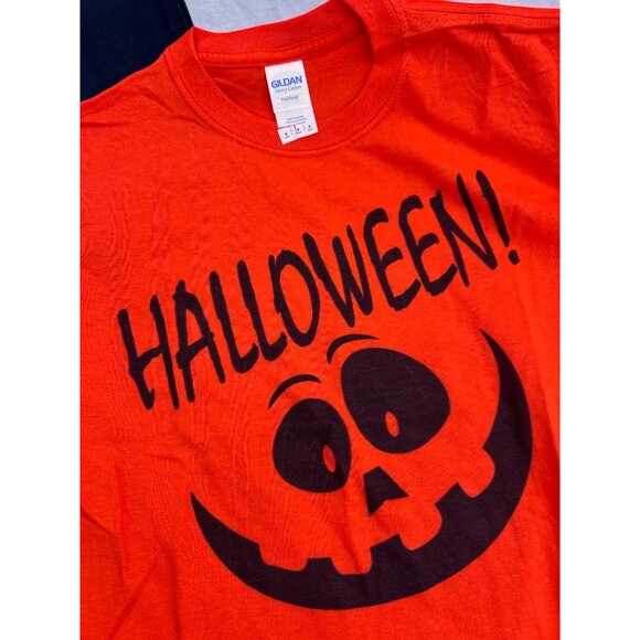 Halloween Themed Pumpkin Graphic T-Shirts Set Of 2 | Gildan Unisex Sizes - Picture 3 of 3